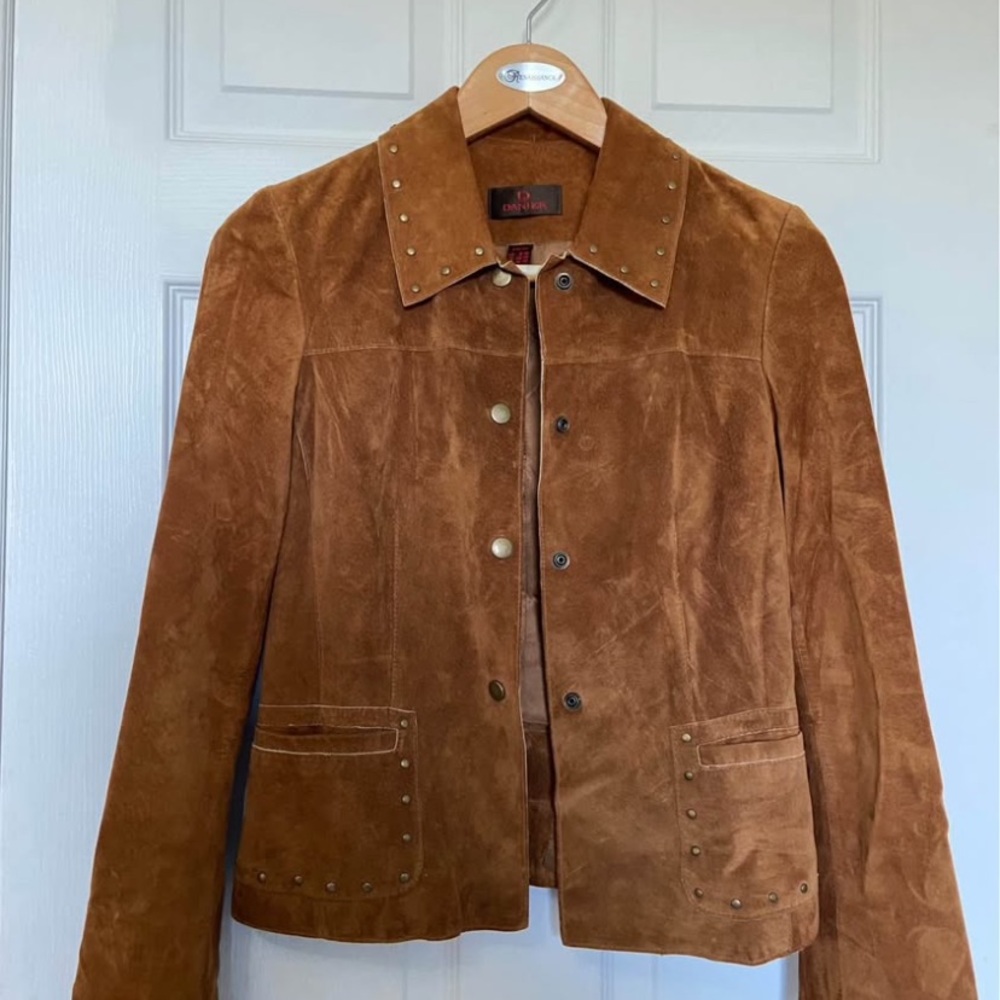 Vintage Danier Studded Brown Suede Jacket